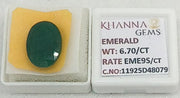 6.7/CT Natural Panna Stone with Govt. Lab Certificate-11925D48079